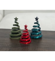 3D Baskı 3lü Spiral Yılbaşı Ağacı Seti Yıldız Tepelikli Masaüstü Süs