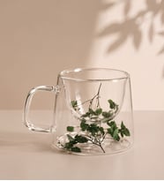 Çift Cidarlı Şeffaf Cam Kupa Modern Tasarım Cam Kahve ve Çay Bardağı