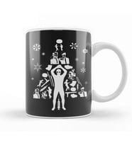 Pulp Fiction Christmas Tree Silhouette Kupa Bardak Porselen