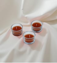 3'lü Aromatik Kokulu Mini Cam Mum (Kahverengi)