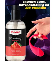 Çilek Aromalı Su Bazlı Kayganlaştırıcı Jel ve Telefon Kontrollü Giyilebilir APP Vibratör Seti