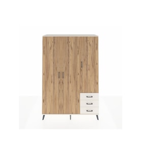 Hyperion Dolap 6 Raflı 3 Çekmeceli Tek Askılı 132x44x195 Aytaşı-Çam/Aytaşı