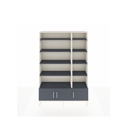 Arges Dolap 10 Raflı 3 Kapaklı 132x30x195 Aytaşı-Antrasit/Antrasit
