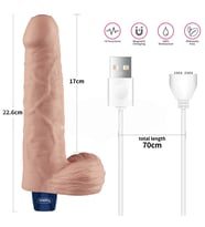 MorGece 22.6 cm USB Şarjlı Yeni Nesil Realistik Titreşimli Ten Dildo Penis