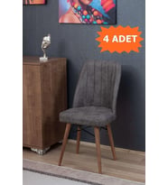 Mutfak Sandalyesi  Yemek Odası Sandalyesi  Salon Sandalyesi  Cafe Sandalyesi - Antrasit - 4 Adet