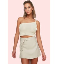 Kadın Moda Keten Karışımlı Şort Etek Kemerli Yazlık Plaj Şıklığı Günlük Kullanım Modern Tasarım