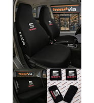 Seat Logolu Oto Koltuk Kılıfı Ön Arka Set – Penye Likralı Universal Koltuk Koruyucu Servis Kılıfı