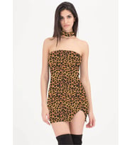Giyim B101427 Leopar Desenli Elbise