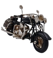 El Yapımı Vintage Metal Dekoratif Motosiklet (Siyah)