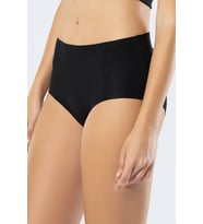 Eros Kadın Lazer Kesim Silikonlu Yüksek Bel Slip Siyah