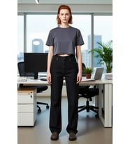 Kadın Yüksek Bel Straight Fit Jean Pantolon Fonksiyonel Dayanıklı Kaliteli Konforlu Modern