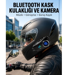 Q28 Kameralı Motosiklet Kask Kulaklık Bluetooth 5.3 Su Geçirmez 1080P HD Yeni Nesil
