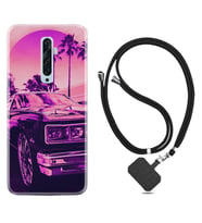 Oppo Reno 2Z 4 Lite 4 Pro 5 6 7 A31 Kılıf Boyun Askılı Silikon Mor Araba 1711