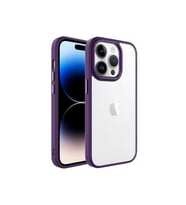 Apple iPhone 14 Pro Uyumlu Kılıf Zore Krom Kapak (Koyu Mor)