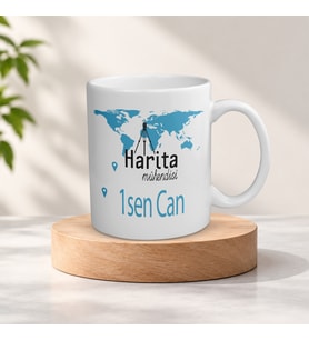 Kişiye Özel İsimli Harita Mühendisi Meslek Kupa Bardak