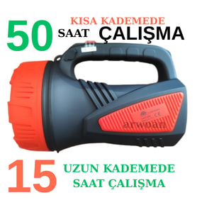 Şarjlı LED Projektör El Feneri  Kamp, Balıkçılık, Acil Durum