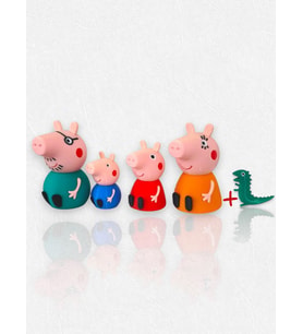 Peppa Pig Action Figure Domuz Peppa Ailesi Oyuncak Set + Dinozor