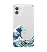 Iphone 11 Uyumlu Kanagawa Dalga Tasarımlı Şeffaf Telefon Kılıfı