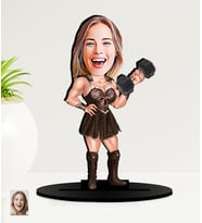 Kişiye Özel Karikatürlü Kadın Sporcu - Zeyna MDF Biblo