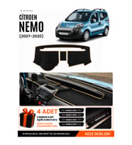 CITROEN NEMO (2007-2020) Uyumlu Torpido Örtüsü Torpido Kılıfı - Siyah Bej