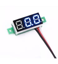 Voltmetre 0.28' 0-100V Mavi 3 Telli Dijital LED Gösterge Voltaj