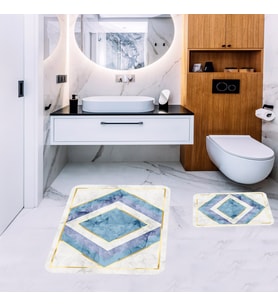 Banyo Halısı Ikili Klozet Takımı Kaymaz Tabanlı Banyo Paspas Takımı (Karışık)