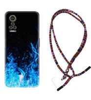 General Mobile GM 21 Pro GM 22 Pro Plus Kılıf Boyun Asklı Rasta Silikon Blue Fire 1678