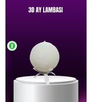 Şarjlı 3D Baskılı 16 Renk Ay Lambası Stand