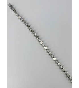 Rodyum Zirkon Taşlı Pirinç Bileklikler 17+2 Cm - Kbl0368
