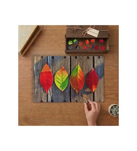 Sonbahar Yaprakları Tasarımı 240 parça Ahşap Puzzle Ahşap Kutuda MP02054
