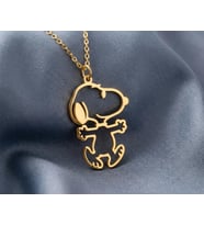 Kişiye Özel Peanıts Snoopy Kolye 925K Gümüş (Gold)