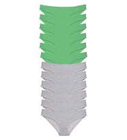 Mulvxbrf Brf02 12 Adet Süper Eko Set Likralı Kadın Slip Külot Yeşil Gri (Mulvix)
