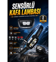 Ayarlanabilir Sensörlü Şarjlı Kafa Lambası Kamp ve Doğa Kullanımı