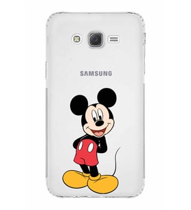 Samsung Galaxy J7  Kamera Korumalı Kapak Mickey Mouse Tasarımlı  Şeffaf  Kılıf
