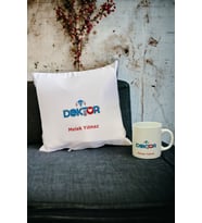 Doktora Hediye Kupa Bardak ve Yastık Set 004 (Beyaz)