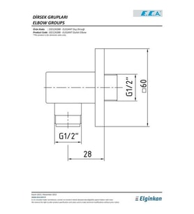 ECA Elegant Ankastre Duş Çıkış Dirseği 102126388 (Krom)