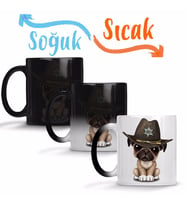 Pug Köpek 03 Sihirli Kupa Bardak Porselen