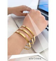 ÜSTÜN ÇELİK KALIN AJDA BİLEZİK (3 ADET GÖNDERİLİR) (Gold)