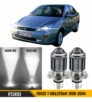 Ford Focus 1 1998-2004 Uyumlu Mercekli Far Ampulü Led Xenon Beyaz Şimşek Etkili Led Lamba Uzun Kısa