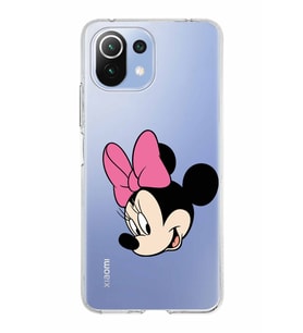Xiaomi Mi 11 Lite Uyumlu Kapak Minnie Mouse Tasarımlı Şeffaf Silikon Kılıf
