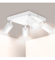 RİOLIGHT MODERN BEYAZ GÖVDE HAREKETLİ BAŞLIK 4XGU10 KARE TABAN LED SPOT LED AVİZE (AMPUL DAHİL)