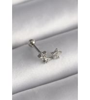 316L Çelik Gümüş Renk Zirkon Taşlı Yıldız Tragus Piercing