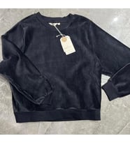 Basic Apperal Siyah Kadife Sweatshirt