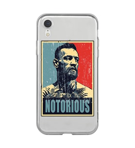 Iphone XR Uyumlu Conor Mcgregor Notorious Desenli Şeffaf Telefon Kılıfı