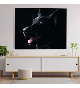 Siyah Kurt Köpek Dekoratif Kanvas Tablo