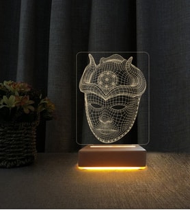 Maske Tasarımlı Lamba Kişiye Özel İsimli 3d Led Masa Lambası Doğum Günü Hediyesi Lamba