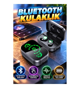 YD03 Aynalı Bluetooth Kulaklık Siyah, Dokunmatik Kontrol ve Gürültü Önleyici Özellik