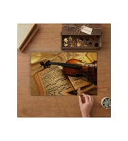Keman - Nota Kitapları Tasarımı 240 parça Ahşap Puzzle Ahşap Kutuda MP10333