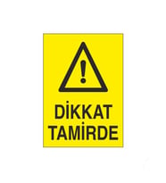 Dikkat Tamirde Uyarı Levhası 60x90cm (Karışık)