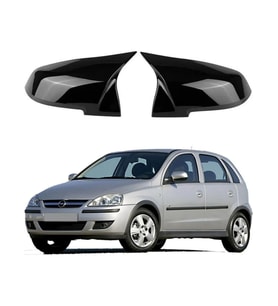 Opel Corsa C 2001-2007 Uyumlu Batman Parlak Siyah Ayna Kapağı